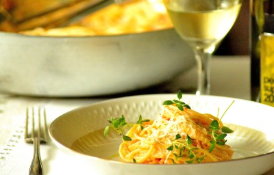 Spaghetti med chilipølse og ricotta